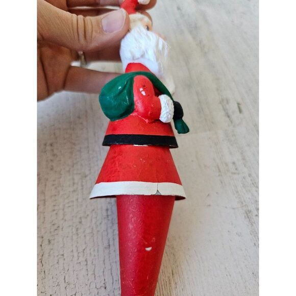 Vintage metal unique Santa ornament Xmas tree jointed - Picture 5 of 8